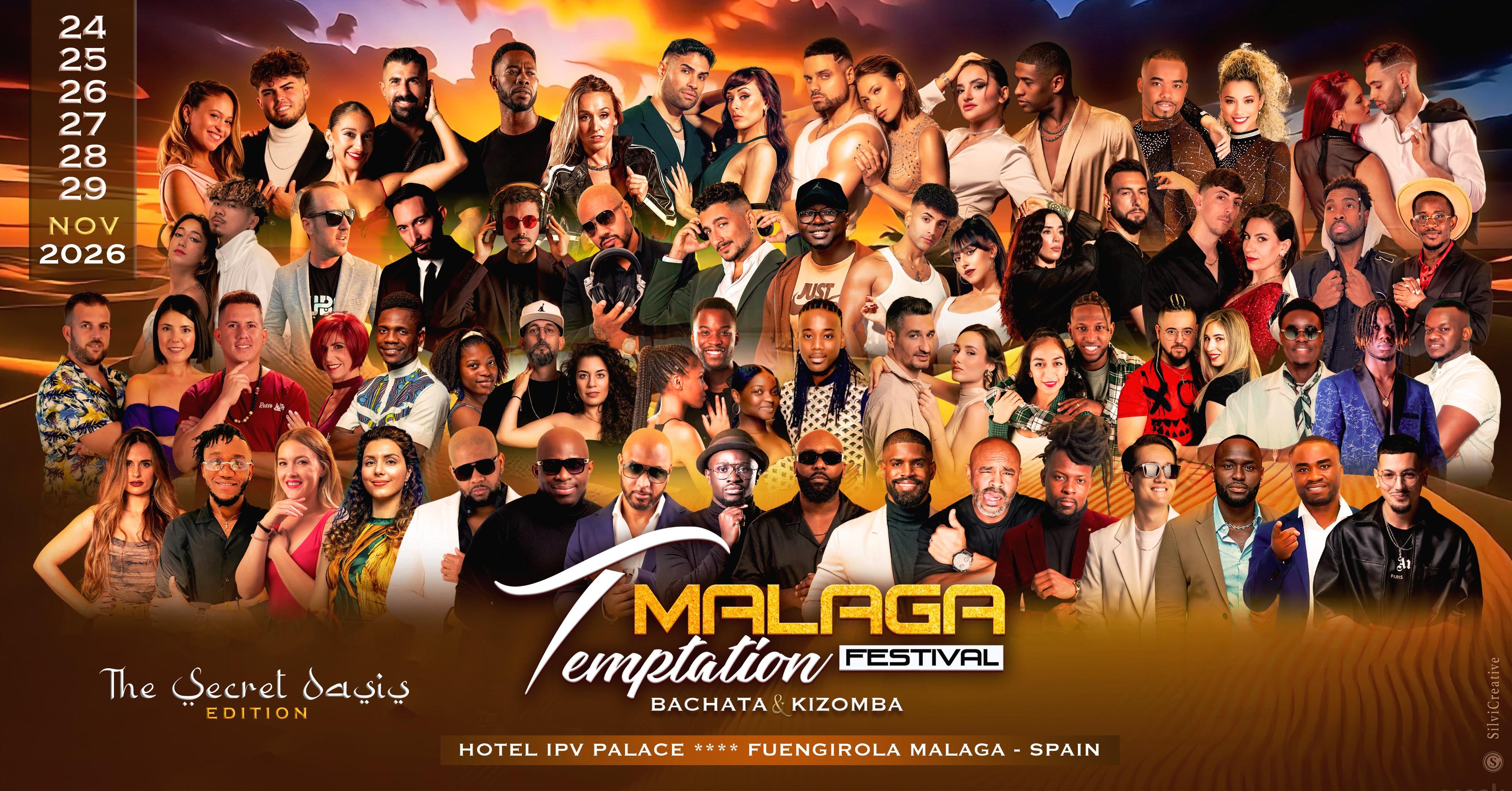 Cartel de Málaga Temptation Festival 2026 · The Secret Oasis