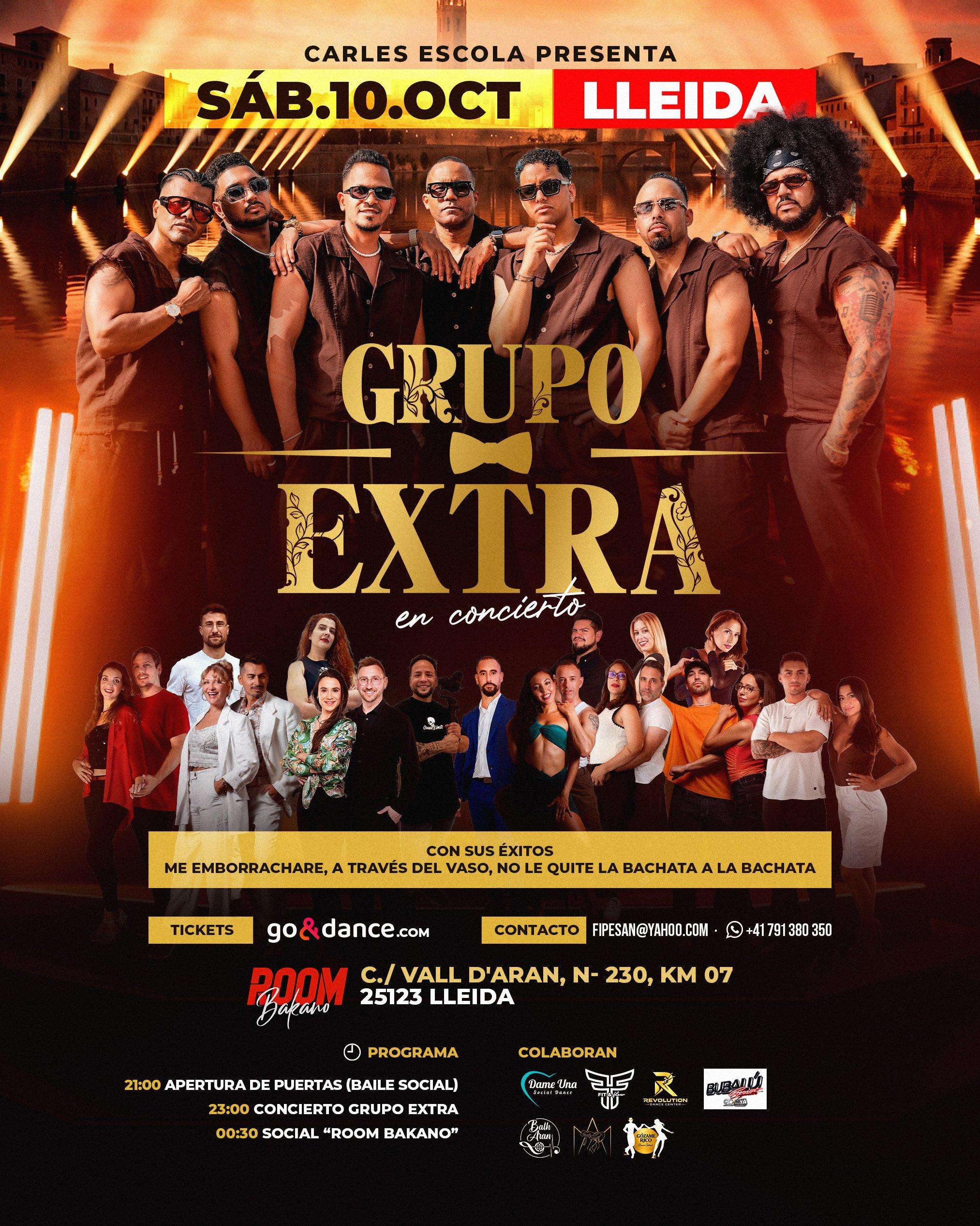 Cartel de Grupo Extra en concierto